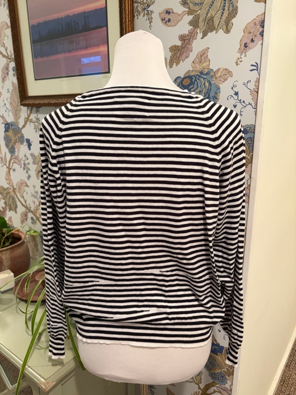 Zadig & Voltaire Camille Raye Black and White Striped Long-Sleeve Top - Picture 6 of 6